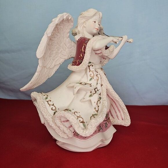 Angel Music Box Jean w/Violin #65041 Hark The Herald Angels Sing Sarah's - Picture 4 of 12